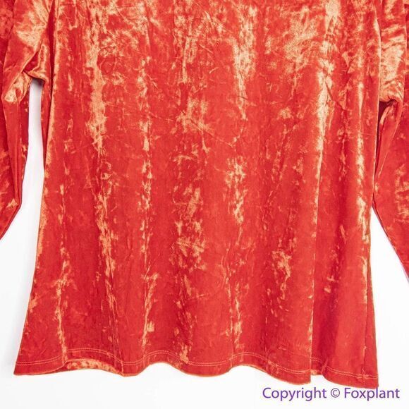 NEW Eloquii Crushed Velvet Mock Neck Top in red,‎ 18/20 - Picture 6 of 16